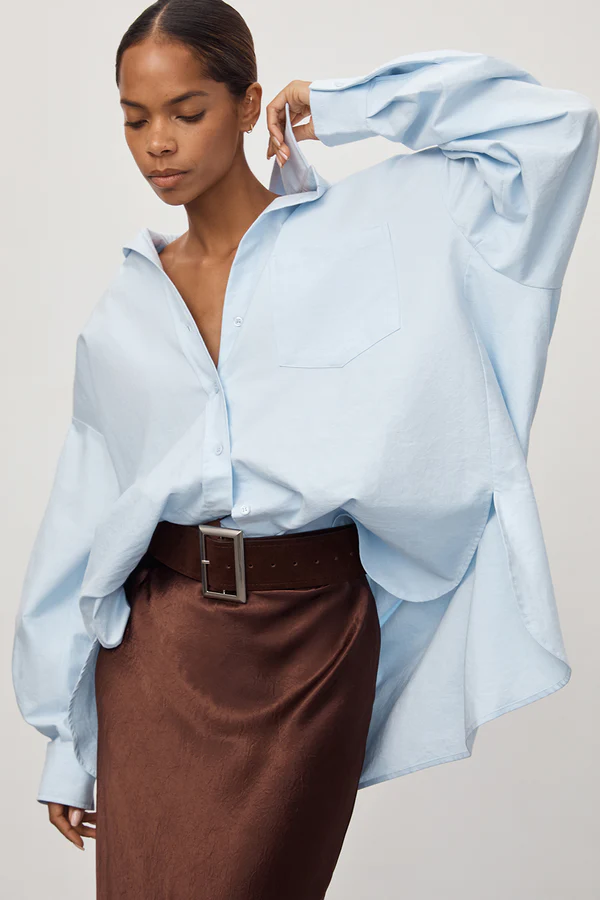 RHEA 2.0 ICE BLUE OVERSIZED COTTON SHIRT (Copy) - Image 8