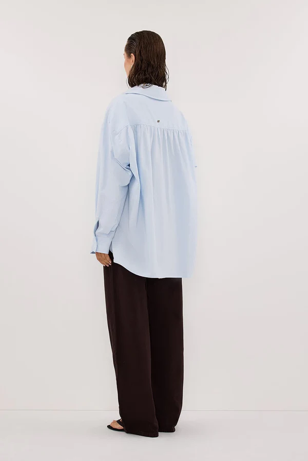 RHEA 2.0 ICE BLUE OVERSIZED COTTON SHIRT (Copy) - Image 4